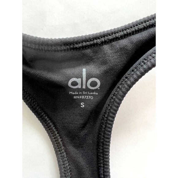 ALO Yoga Seamless Ribbed Bra in Black - Picture 5 of 5